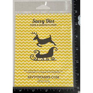 RARE Savvy Dies Deer & Sleigh #10039 Metal Die Holiday Christmas